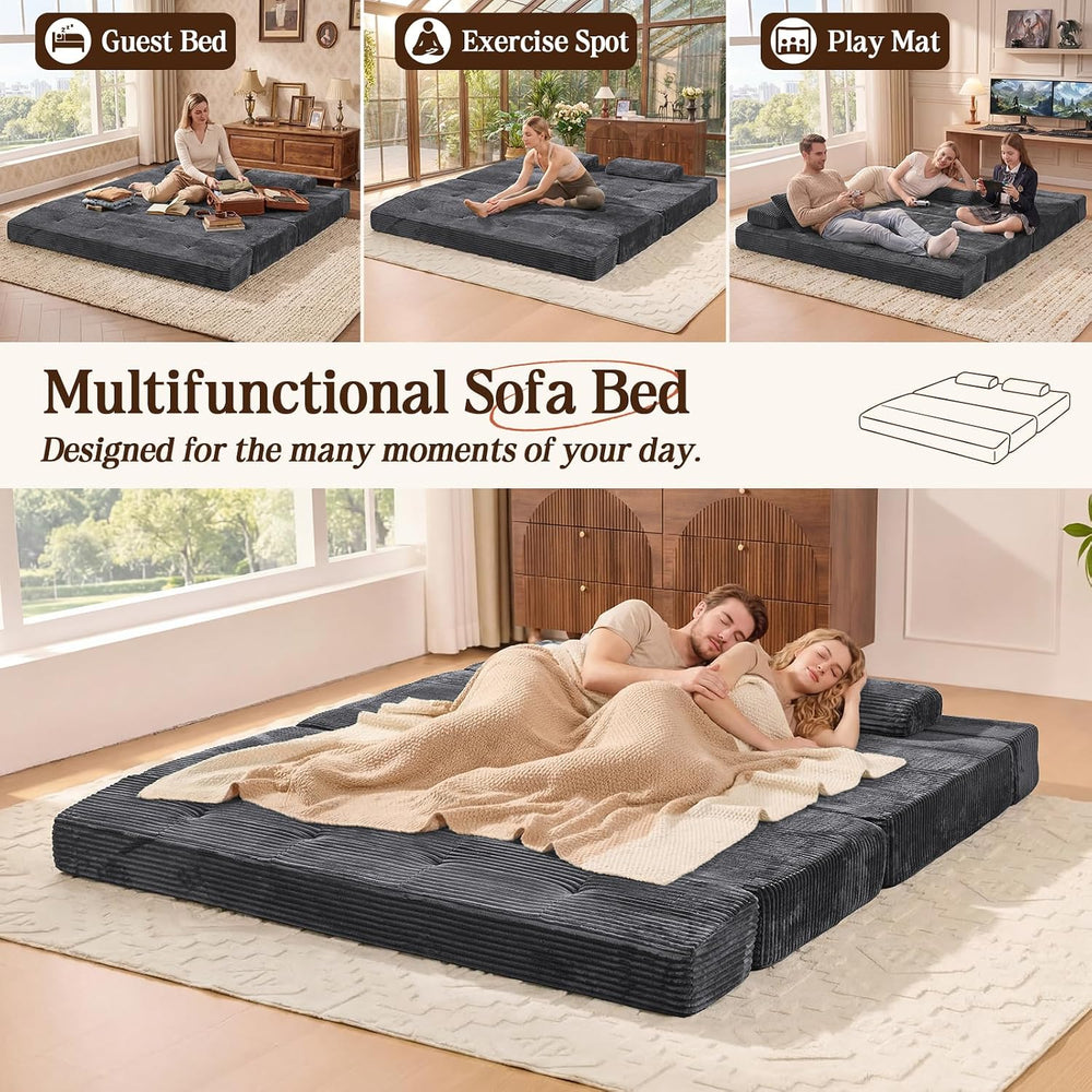 78.7IN Convertible Folding Sofa Bed, 3 Seater Sleeper Sofa Couch | No Assembl...