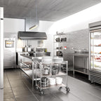 Seville Classics UltraDurable NSF Commercial Heavy Duty Metal Rolling Utility Cart, w/ Steel Shelves, Handle Bar for Restaurant, Garage, Warehouse, Kitchen, Office, Top Basket 35.5"W x 20.25"D, Chrome