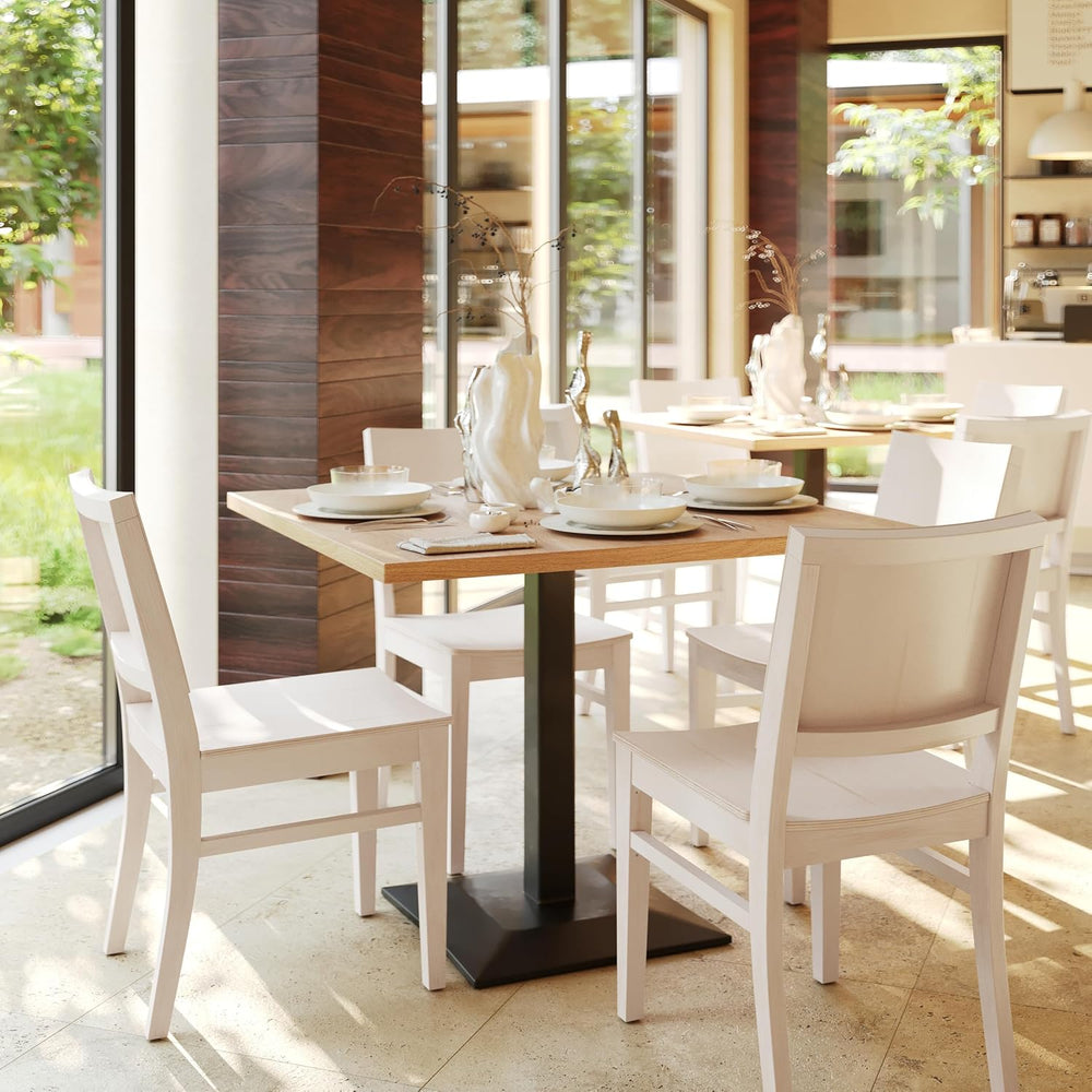 Flash Furniture Naples Commercial Solid Wood Dining Chair, Curved Backrest, S...
