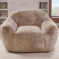Homguava Bean Bag Chair Bean Bag Chairs for Adults Comfy Beanbag Chair with Spacious Design Giant Bean Bag Couch with Armrest Large Bean Bag Chair with Filler for Living Room Bedroom (Khaki)