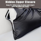 TELUS Body Cooling Pillow Case Cover, Bamboo Rayon Pillowcases with Zipper Closure, Cool and Breathable Pillow Case for Hot Sleepers and Night Sweats, 20x54 inches, Black, 1 Pack