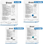 12-Pack Variety - Vacuum Storage Bags for Clothes, Packing & Storage - Strong Vacuum Space Bags for Comforter, Quilt & Mattress Topper Compression - Premium Sealing Solutions in XXL, Jumbo, L, M Sizes
