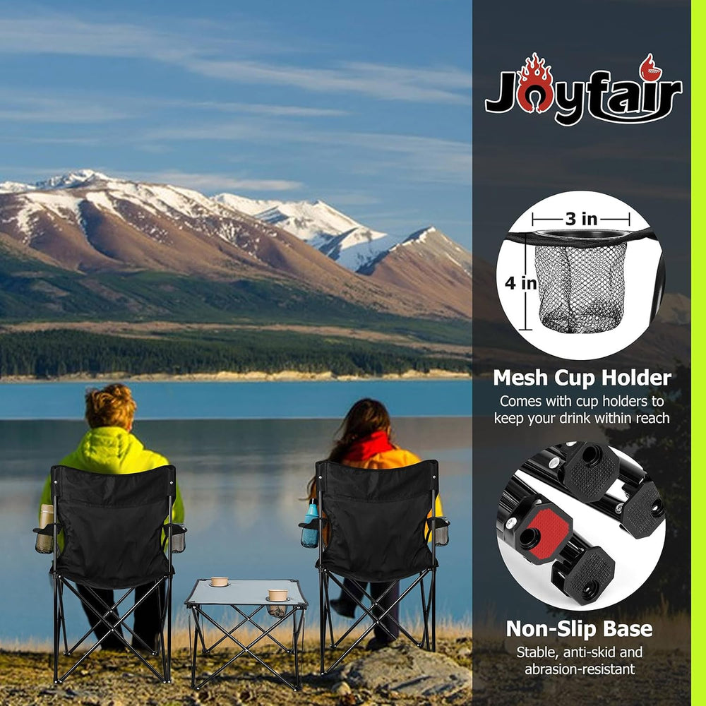 Joyfair Camping Lawn Chairs & Table Set, Large Beach Chairs for Outside |...