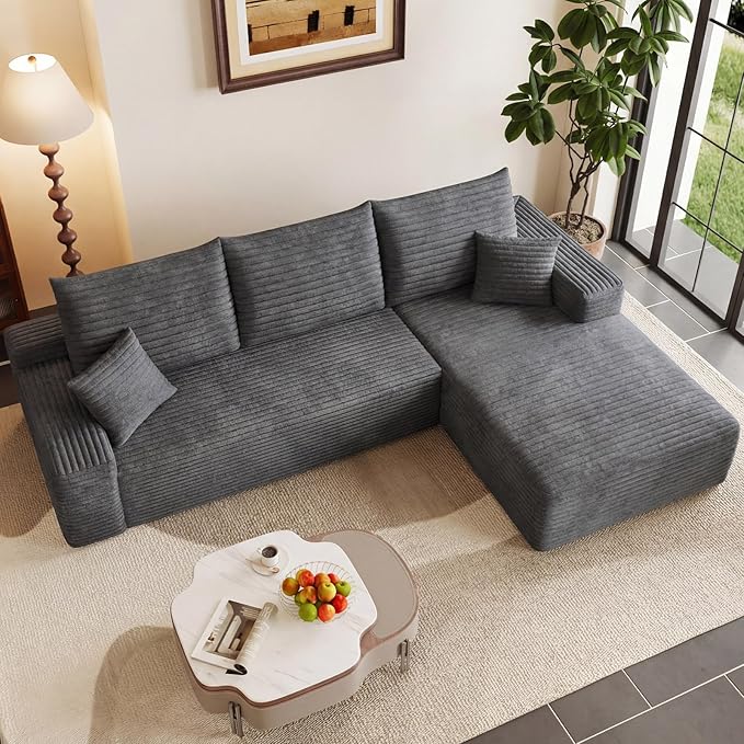 95" Modular Sectional Couch, L Shaped Cloud Sofa with Chaise Lounge, Cor...