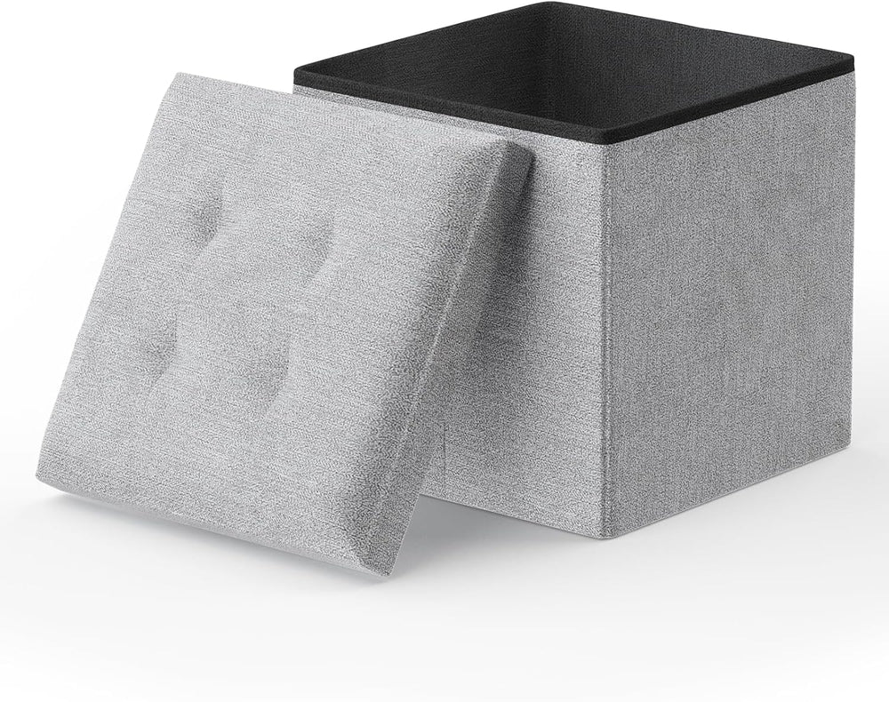 MoNiBloom 15 Inches Storage Ottoman Cube, Folding Square Foot Rest Stool, Sma...