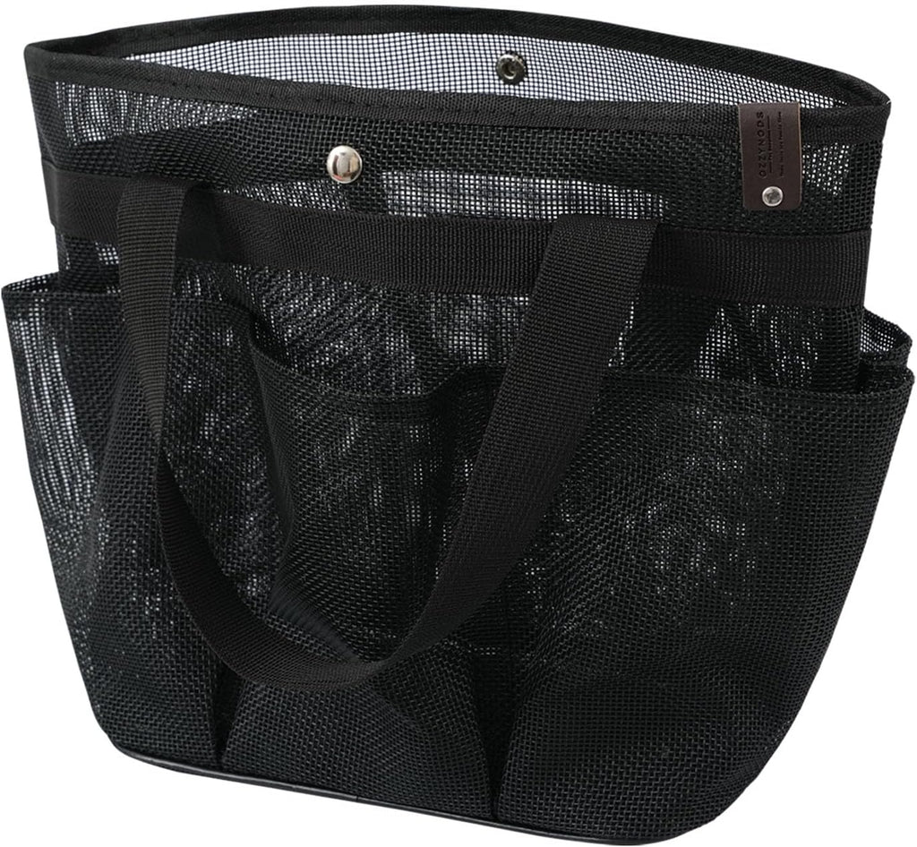 Mesh Horse Grooming Tote Bag Breathable Waterproof, 6 Pockets Horse Grooming Kit Tool Bags, Horse Cleaning Caddy Box for Cleaning Supplies, Pet Grooming Organizer for Horse Dog Goats, Black