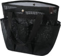 Mesh Horse Grooming Tote Bag Breathable Waterproof, 6 Pockets Horse Grooming Kit Tool Bags, Horse Cleaning Caddy Box for Cleaning Supplies, Pet Grooming Organizer for Horse Dog Goats, Black
