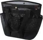 Mesh Horse Grooming Tote Bag Breathable Waterproof, 6 Pockets Horse Grooming Kit Tool Bags, Horse Cleaning Caddy Box for Cleaning Supplies, Pet Grooming Organizer for Horse Dog Goats, Black