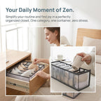 3 Pack Underwear Drawer Organizer - Foldable Fabric Storage Bins for Dresser & Closet, Sock and Bra Dividers, 3 Sizes for Bedroom Organization (Gray）