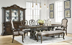 Signature Design by Ashley Maylee Classic Upholstered Armless Dining Chair, Set of 2, Dark Brown