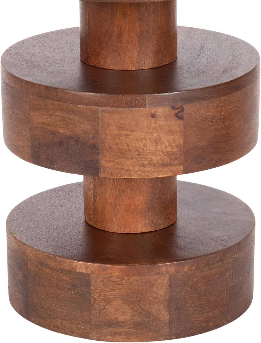 Kate and Laurel Omar Modern Wooden Round Drink Table, 9 x 9 x 20, Walnut Brow...