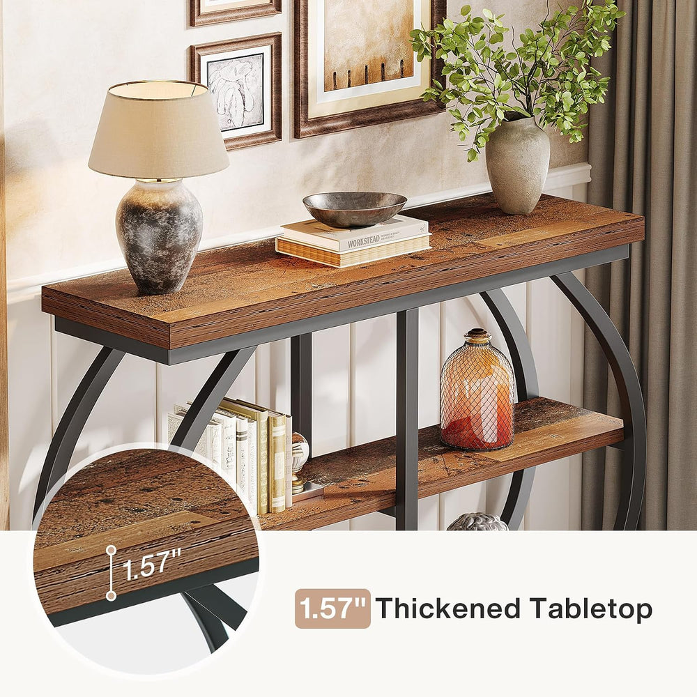 Tribesigns 41.3" Console Table, Industrial 3-Tier Entryway Table with Ar...