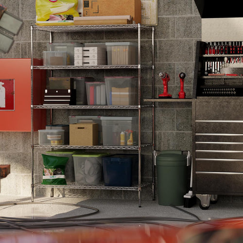 24" Deep x 48" Wide x 74" Height Wire Shelving Kit | 5-Tier | NSF Commercial Storage Rack Unit