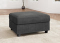HONBAY Modern Corduroy Ottoman Module Sofa, Ottoman Bench with Storage, Dark Grey