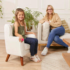 ECR4Kids Mila Sherpa Toddler Arm Chair with Removable Wooden Legs, Kids Furniture, White | Durable wood frame & high-density foam, 1-5 years, 60 lb capacity, soft sherpa fabric, gently curved back, adjustable glides