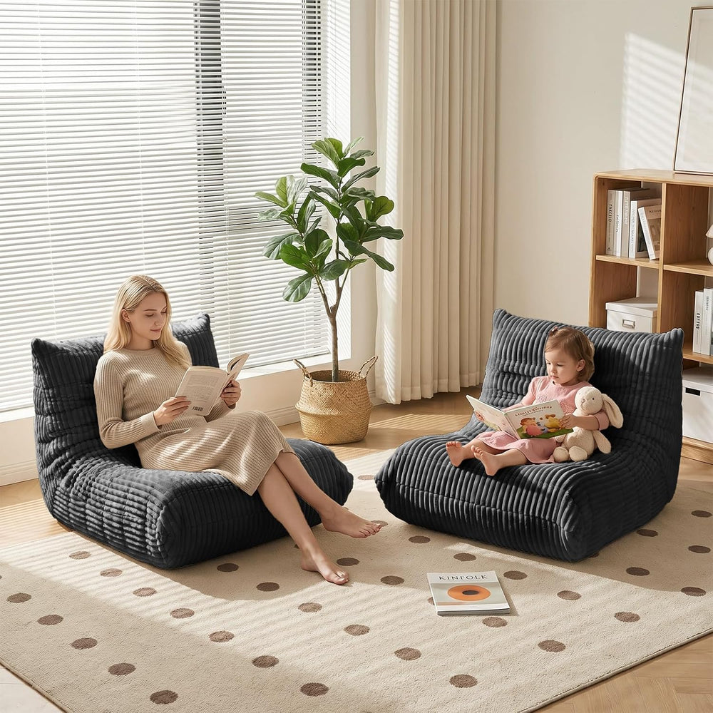 Bean Bag Chair with Lumbar Pillow, Gaint Bean Bag Chairs for Adults, Oversize...