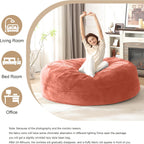 Bean Bag Chair for Adults Soft Comfy Bean Bag for Adults, Cozy Reading Chair, Large Round Bean Bag Couch, Versatile Living Room & Bedroom Chairs (Pink, 6FT)