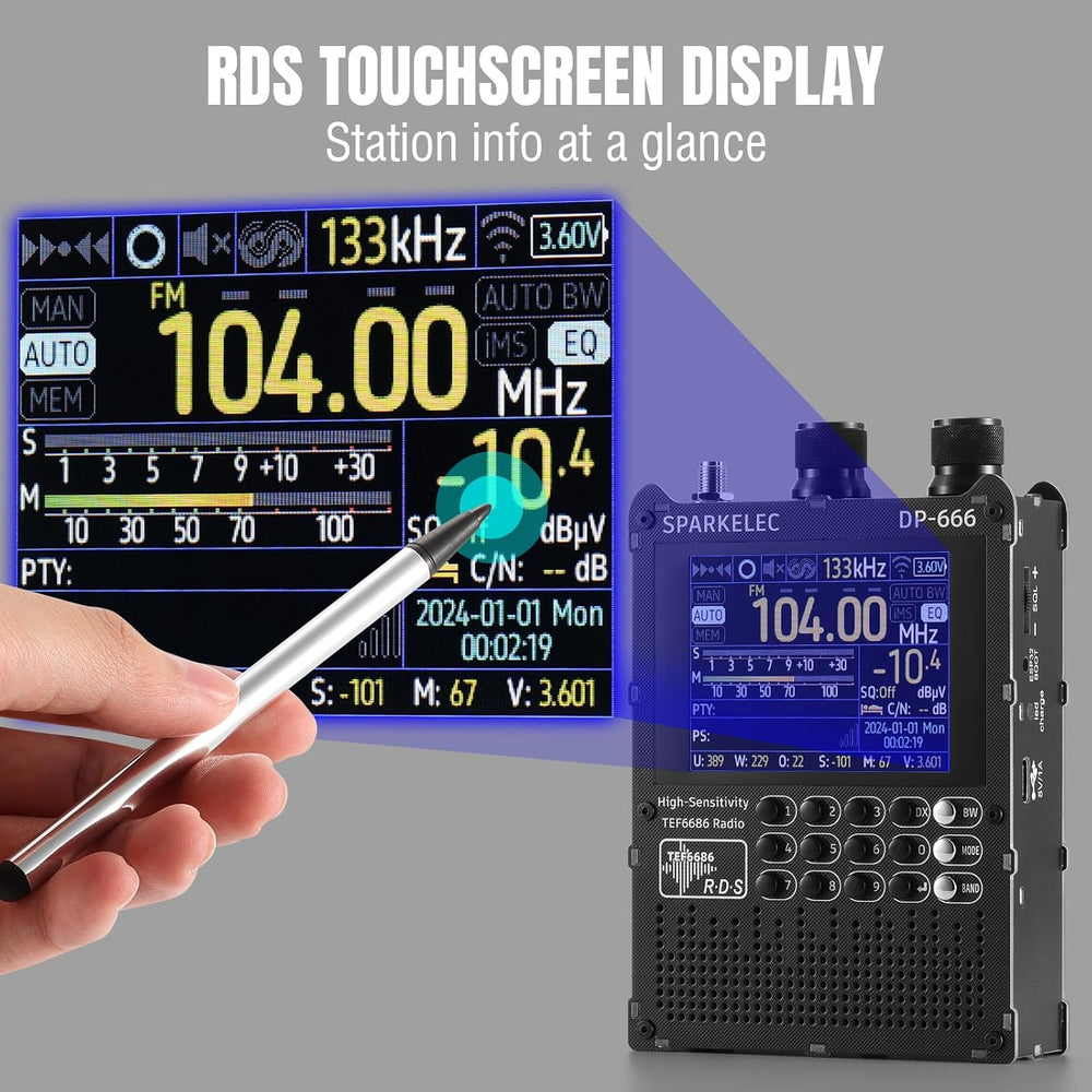 DP-666 Full Band DSP Radio with TEF6686 Chip, Professional AM/FM/LW/MW/SW RDS...