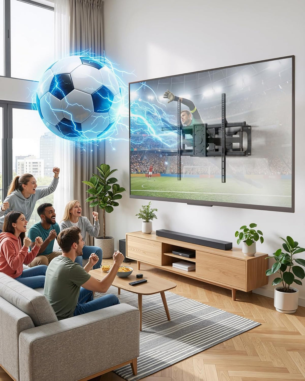 monTEK Full Motion TV Wall Mount for 50-100 Inch Large TVs up to 165 lbs, Lon...