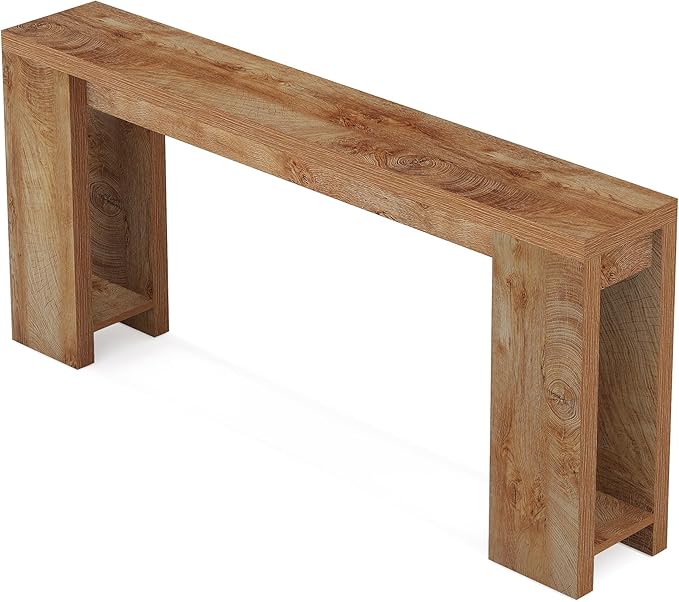 Tribesigns 70.9-Inch Extra Long Console Table, Farmhouse Wood Sofa Table Behi...