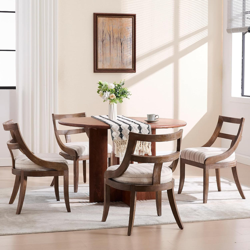 LZAREAL Modern Farmhouse Dining Chairs Set of 4 Mid Century Upholstered Dinin...