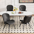 Dining Chairs Set of 4 Modern Fabric Dining Room Chairs Upholstered Dining Chairs with Thick Cushions Metal Legs Armless Back Chair for Kitchen and Living Room Ink Black