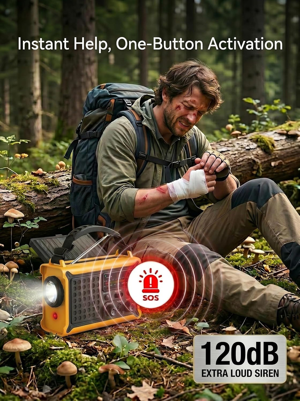 Raynic 12000mAh Emergency Radio, AM/FM/NOAA Hand Crank Radio with High-Effici...