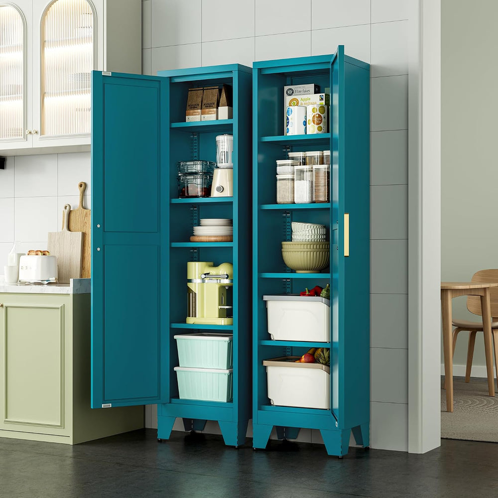 Washsemba 67'' Farmhouse Metal Storage Cabinet with Barn Doors, Steel...