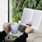 Walnut Book Page Holder, Smooth Finish Wood Book Holder for Reading, Ideal Book Reader Gifts & Reading Accessories,Book Worm Gifts for Women, Thumb Book Page Holder (Large-N)