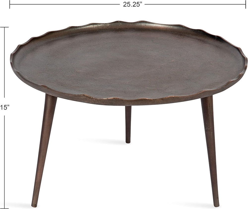 Kate and Laurel Alessia Modern Round Metal Coffee Table; 26 x 26 x 16; Bronze...