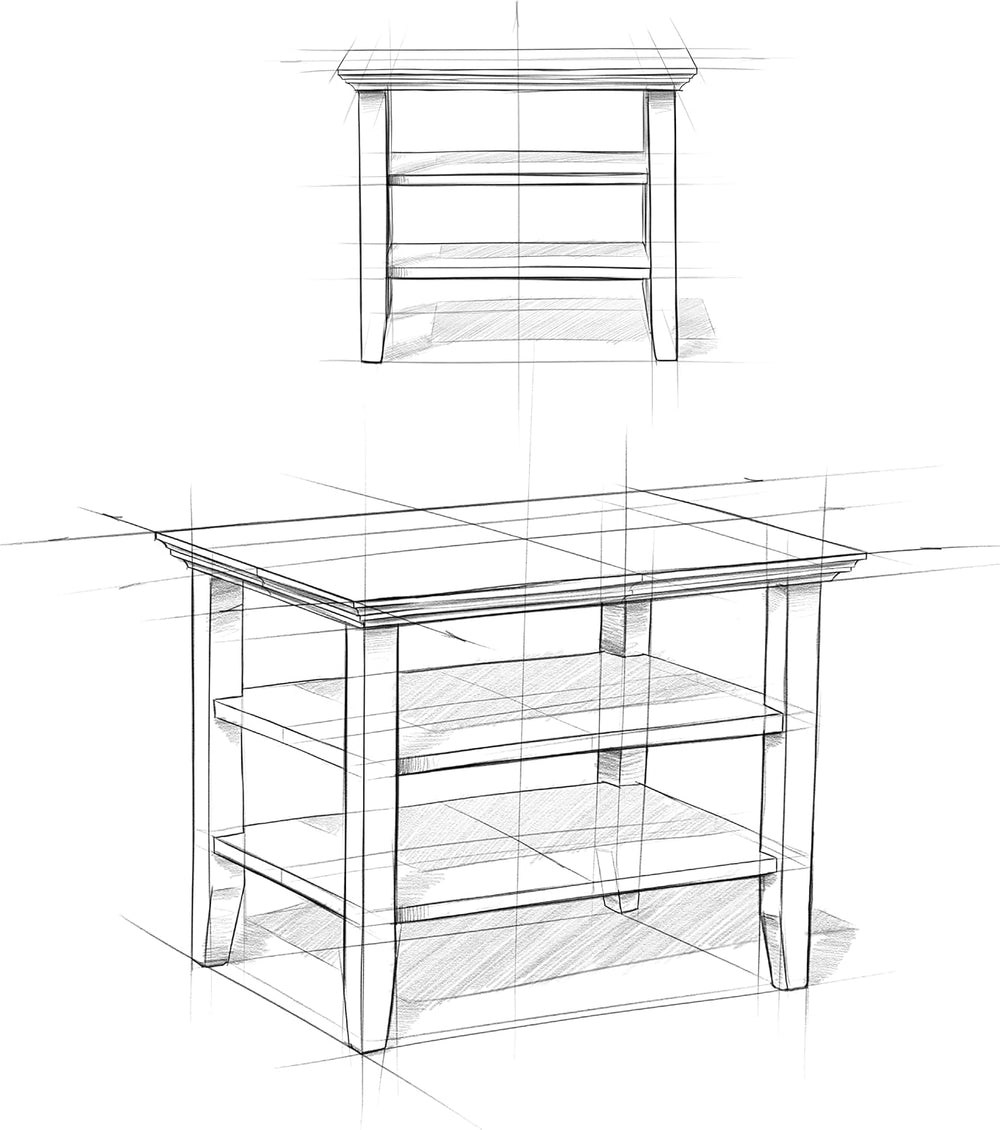 SIMPLIHOME Acadian Solid Wood 14 inch Wide Transitional-Style Narrow Side Tab...