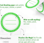 Canning Labels Dissolvable Stickers for Mason Jars and More (2" Round 200/roll) Canning Supplies Washes Off in Seconds Like Magic - Jar Labels Homemade Jam, Jelly, and More (Lime)