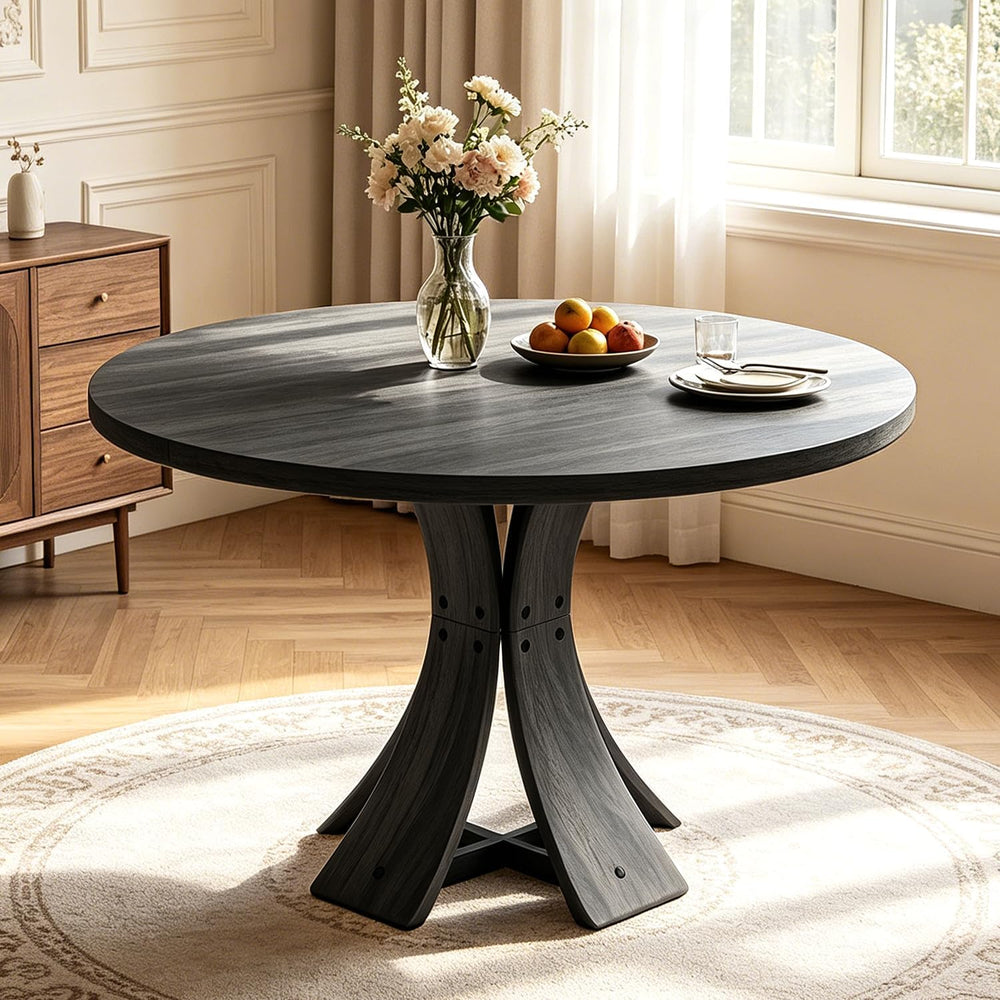 43.3" Round Dining Table for 4-6 People, Farmhouse Kitchen Table for 4-6...
