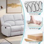 Recliner Sofa Set Couches for Living Room Chair Line Fabric Living Room Furniture Sets, Adjusted Loveseat Reclining Couch Furniture Sofa Set for Theater Seating, 3-Seater, Grey White