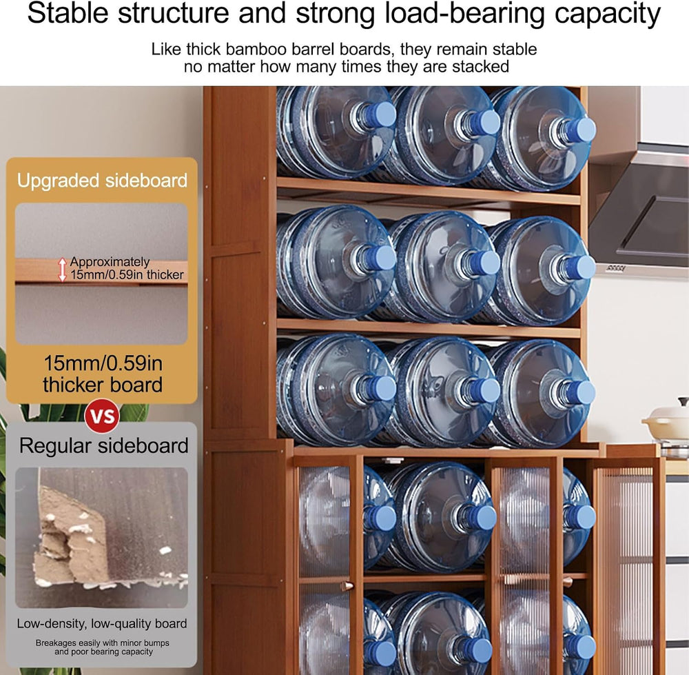 Narrow Kitchen Pantry Storage Cabinet, Sliding Racks with Door, Kitchen Pantr...