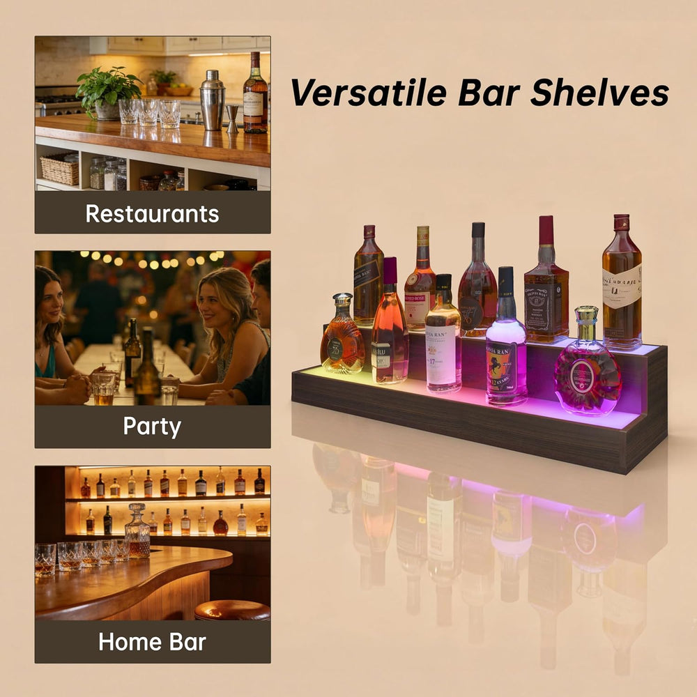Cubehom Wine Rack LED Liquor Bottle Display Shelf for Home Bar Stand Decor | ...
