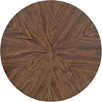 Martin Svensson Home LAX Retro Mid-Century Modern Round Wood End Table, Solid Grain Side Table with Lower Shelf, Small Accent Table for Living Room or Nightstand. Walnut Brown.