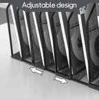 Adjustable Desk File Organizer,Detachable Office Folder Organizer,Compact Vertical Desk File Holder,Wrought Iron Paint,Suitable for Home, School, Office Classrooms (Black - 7 grids)