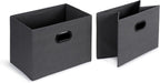 Amazon Basics Freestanding Closet Organizer with Fabric Bins, Drawers and 3 Shelves, Easy to Assemble, Grey, 32.7" x 12.2" x 31"