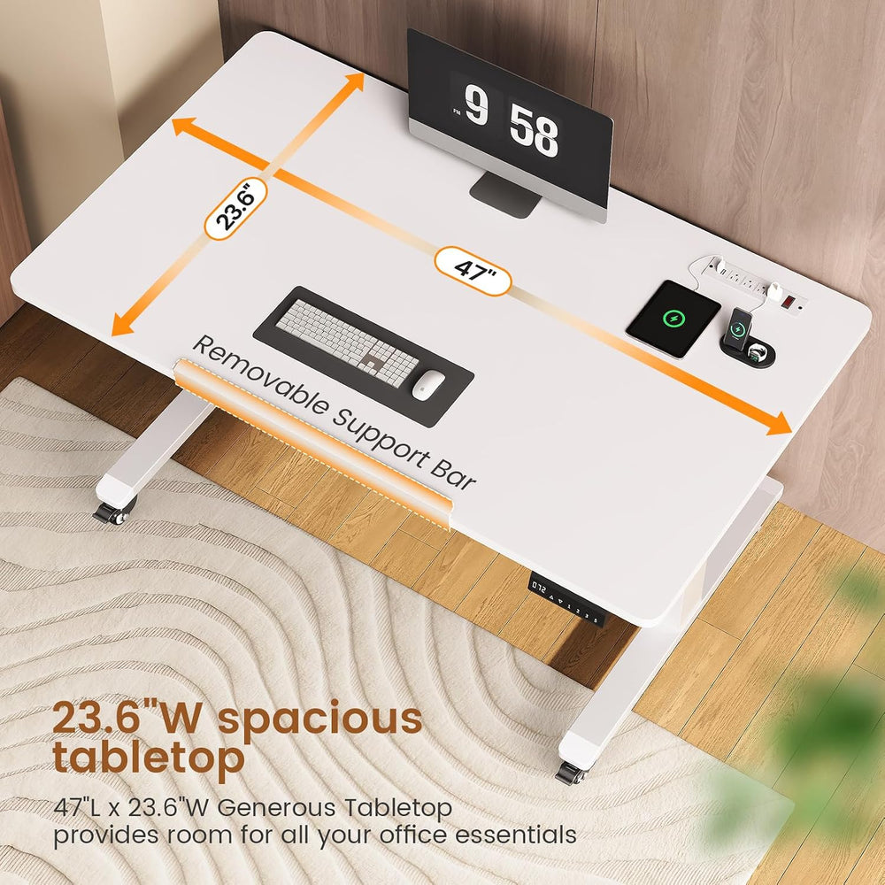 SEDETA 47 x 24 Inches Electric Standing Desk, 180° Tiltable Mobile Rising