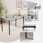 Vipbear Kitchen Dining Table Set for 4, 5-Piece Kitchen Table Set,Dining Room Table Sets,Rectangular Kitchen Table Set with 4 Chairs for Small Space, Dinette,Apartment,Rustic Grey