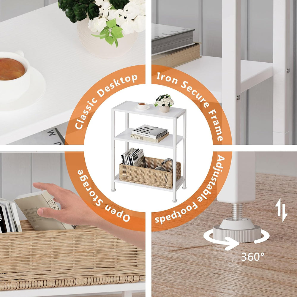 3-Tier Side Table Set of 2, Small End Table, Sofa Side Table for Narrow Space...
