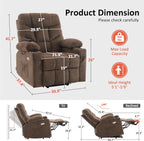 MCombo Power Lift Recliner Chair with Extended Footrest for Elderly People, Fabric 7287 (Brown, Medium)