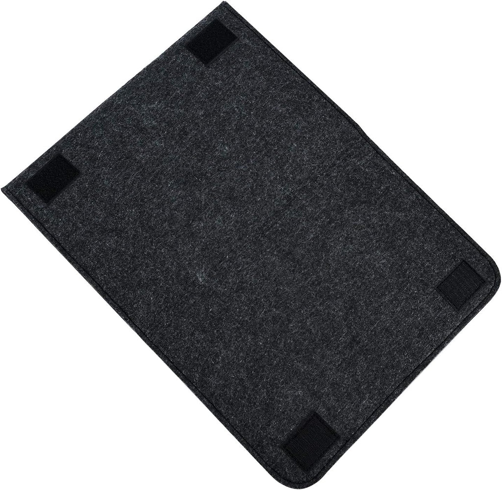 Bedside Caddy, Large Size Storage Organizer with 6 Pockets for Magazine, Remotes, Phone (13.4'' x 18.1'', Dark Grey)