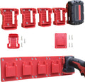 20 Pack Battery Holders Tool Holders for Milwaukee M18 18V Drill,10pcs Tool Hangers and 10pcs Battery Organizer Wall Mount(Red,70pcs Screws)