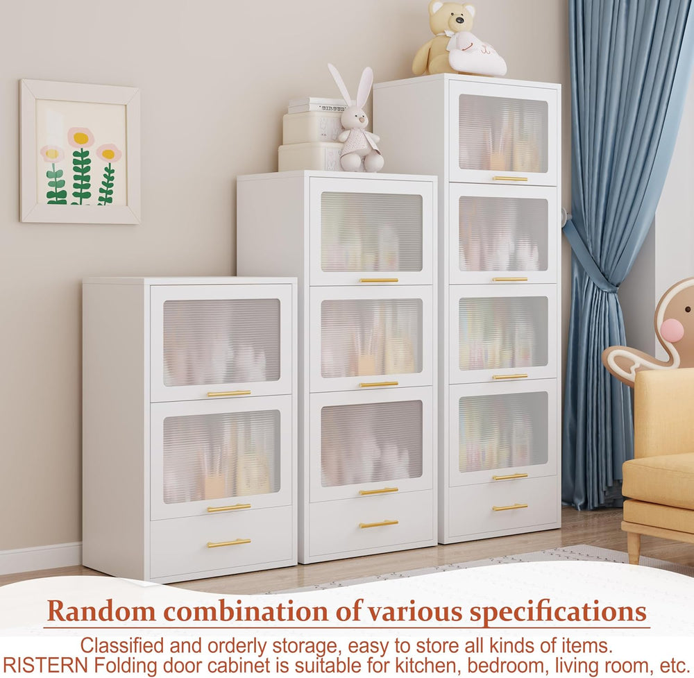 3-Tier Metal Kitchen Storage Cabinet with Drawer, Freestanding Microwaves Rac...