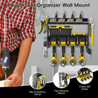 Power Tool Organizer Wall Mount with Charging Station, Drill Holder, Adjustable Layers, Heavy Duty Garage Tool Organizer Storage with 8 Outlet Power Strip, Christmas Gifts for Men, Dad, Husband