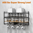 Large Power Tool Organizer with 8 Outlet Charging Station, Loads 600lbs, 4 Layer Heavy Duty Utility Rack Holds 8 Cordless Drills, Wall Mount Tool Battery Garage Storage Shelf, Gift for Men