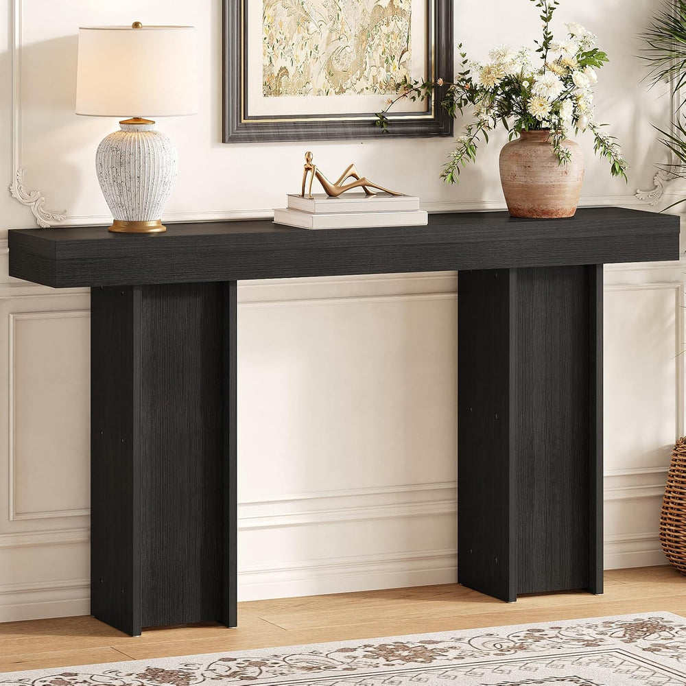 Modern Entryway Table, 55'' Wood Console Table with Storage Couch Tab...