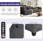 127.6 Inch 5-Seat Modular Convertible Sectional Sofa with Removable Storage Ottoman and 2 Hidden Cupholder, L-Shaped Upholstery Corner Couch for Living Room Apartment Office, Grey